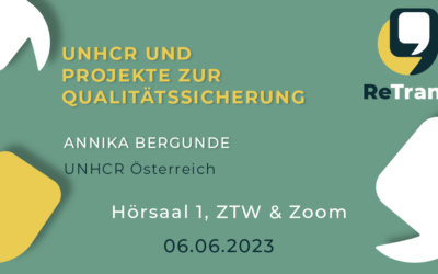 Sixth ReTrans lecture series talk on quality at UNHCR Austria